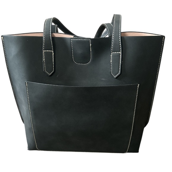 Shiraleah Chicago Blair Day Black Suede Tote - Picture 3 of 6